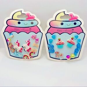 Earrings Kids Unicorn Cup cakes Pineapples Hearts and more! 14 Pairs Pie…